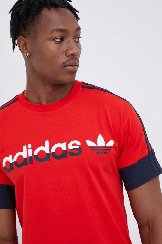 czerwony adidas Originals T-shirt bawełniany H31274