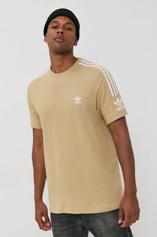 adidas Originals T-shirt bawełniany H41314 beżowy
