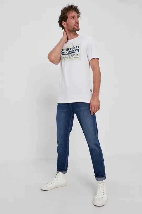 G-Star Raw T-shirt bawełniany D19863.336 biały