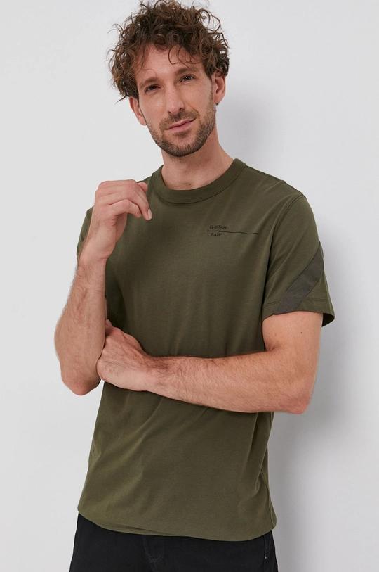 G-Star Raw Tricou din bumbac print verde D20198.336