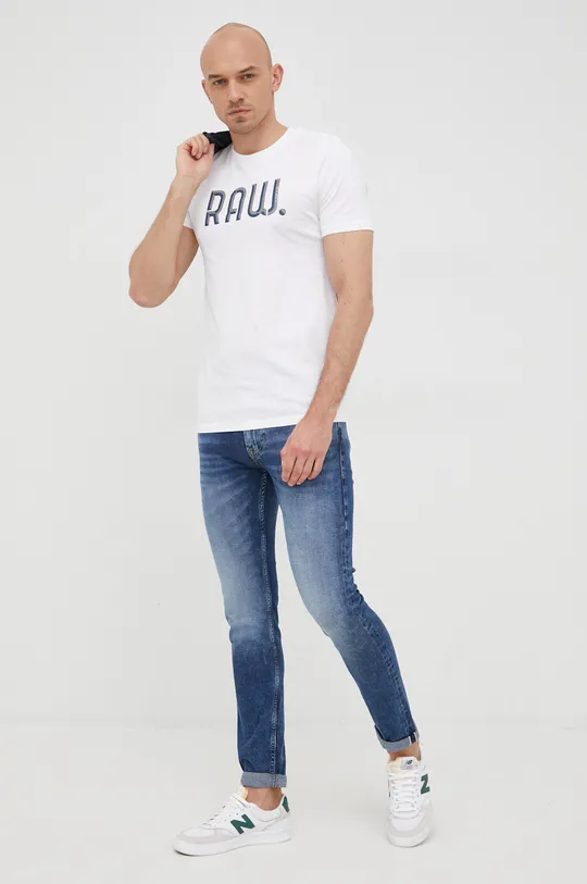 G-Star Raw T-shirt bawełniany D20441.336 biały