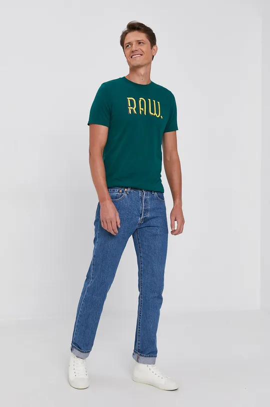 G-Star Raw T-shirt bawełniany D20441.336 zielony