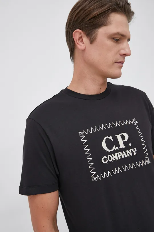 fekete C.P. Company pamut póló