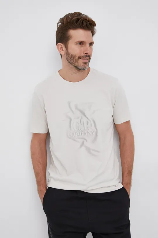 beżowy C.P. Company T-shirt bawełniany Męski