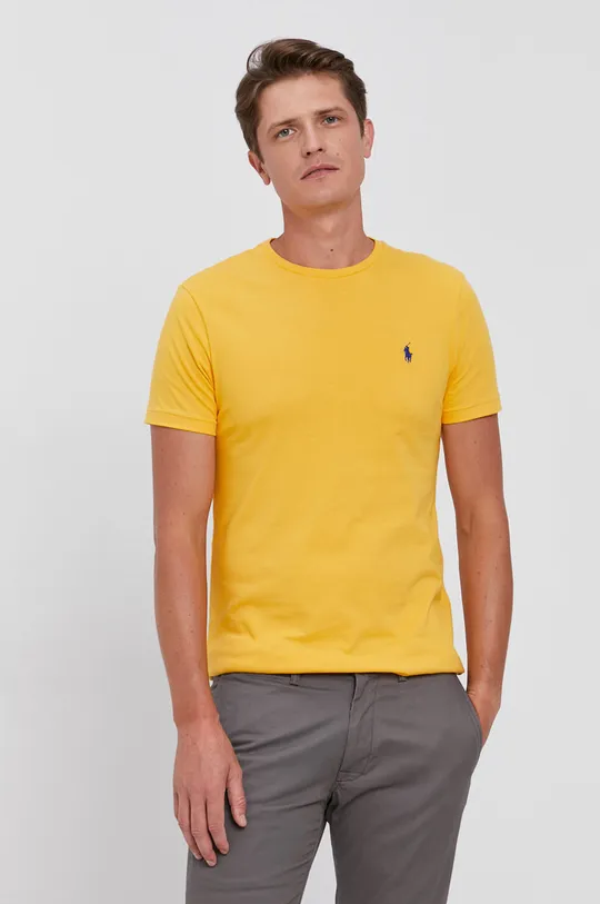 żółty Polo Ralph Lauren T-shirt bawełniany 710671438233 Męski