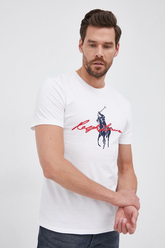 biały Polo Ralph Lauren T-shirt bawełniany