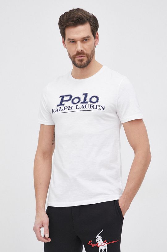 biały Polo Ralph Lauren T-shirt bawełniany 710850540001 Męski