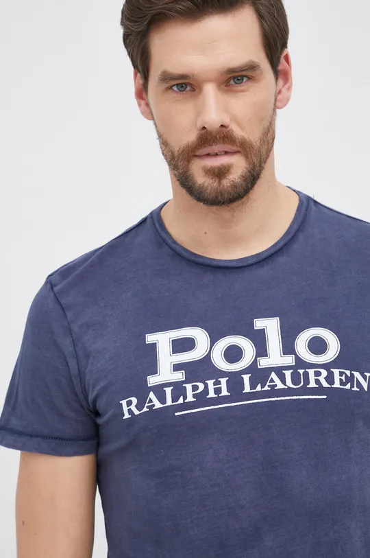 granatowy Polo Ralph Lauren T-shirt bawełniany 710850540005