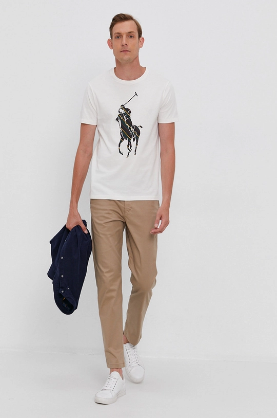 Polo Ralph Lauren T-shirt bawełniany 710853276001 beżowy