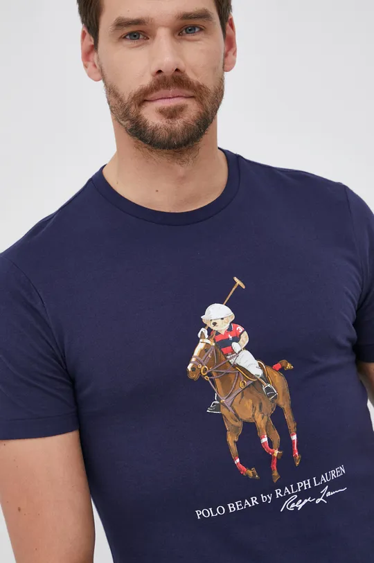 granatowy Polo Ralph Lauren T-shirt bawełniany 710853310002