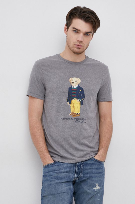 szary Polo Ralph Lauren T-shirt bawełniany