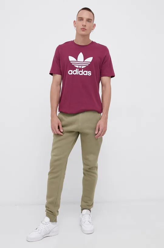 adidas Originals T-shirt bawełniany H06641 fioletowy