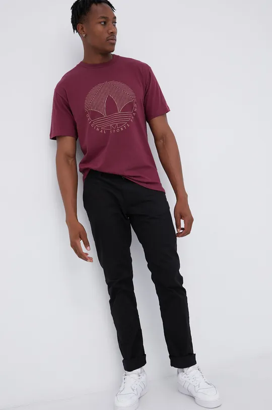adidas Originals T-shirt bawełniany H31333 fioletowy