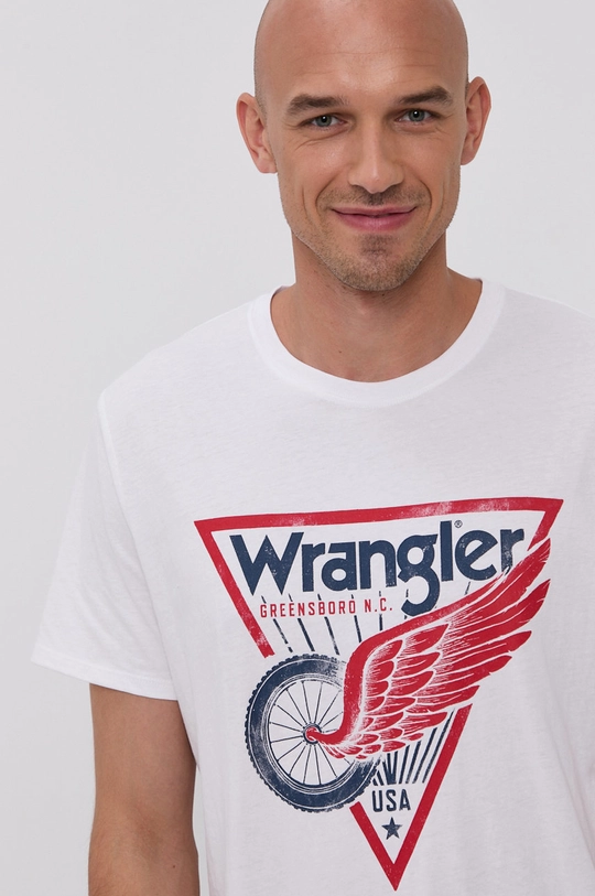 biały Wrangler T-shirt Męski