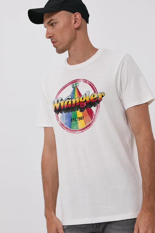 biały Wrangler T-shirt Męski