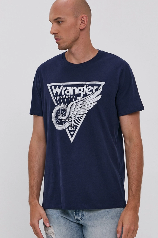 granatowy Wrangler T-shirt Męski