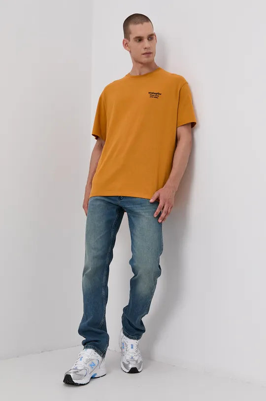 Wrangler T-shirt bawełniany żółty