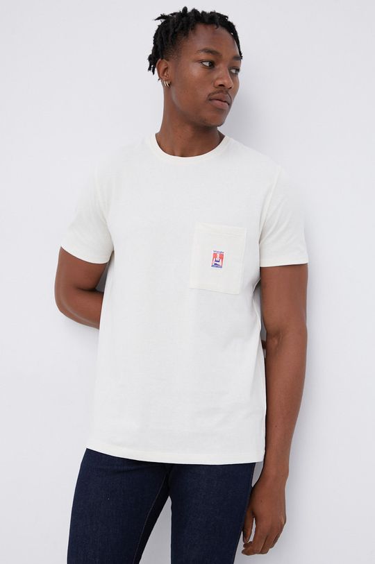 kremowy Wrangler T-shirt bawełniany