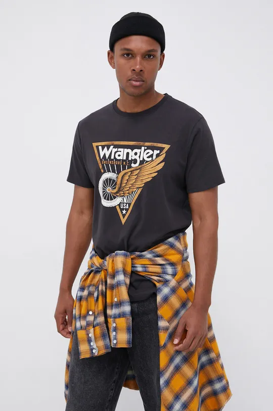 Wrangler T-shirt bawełniany czarny