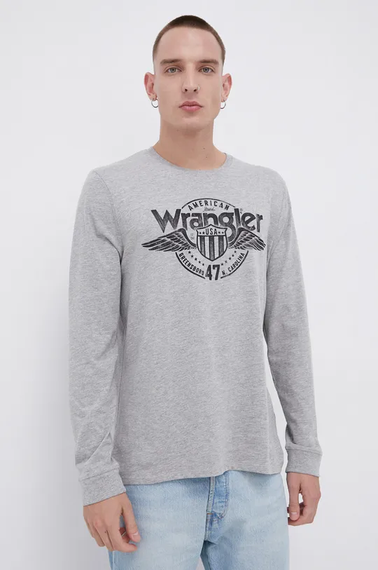 Tričko s dlhým rukávom Wrangler sivá