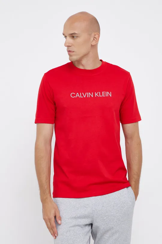 κόκκινο Μπλουζάκι Calvin Klein Performance Ανδρικά