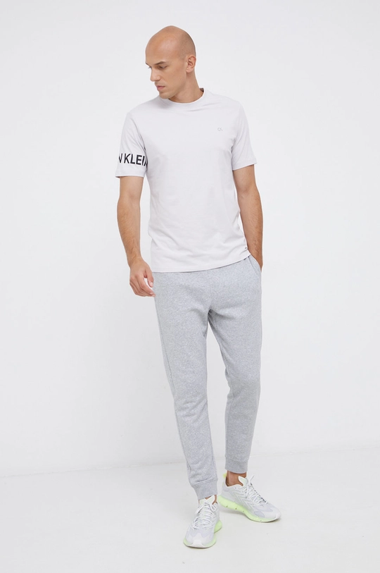 szary Calvin Klein Performance T-shirt Męski