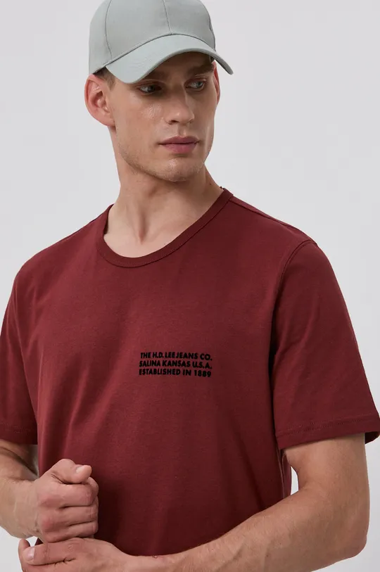 коричневий Бавовняна футболка Lee Чоловічий