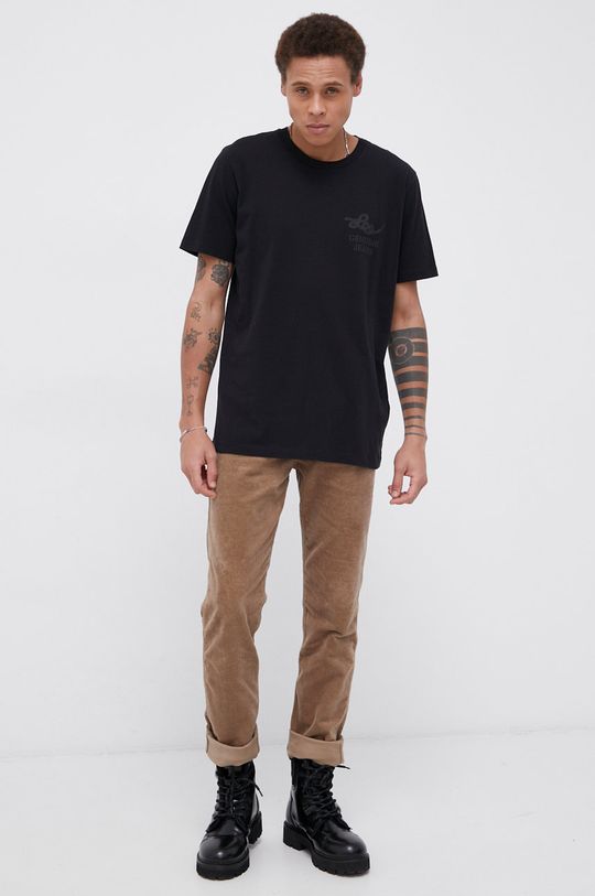 Lee T-shirt bawełniany czarny