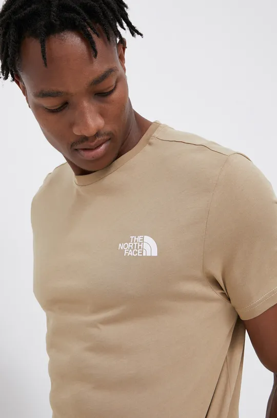 beżowy The North Face T-shirt bawełniany