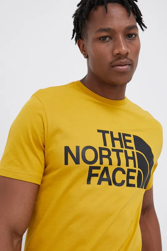 galben The North Face tricou din bumbac