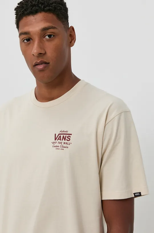 beżowy Vans T-shirt bawełniany Męski