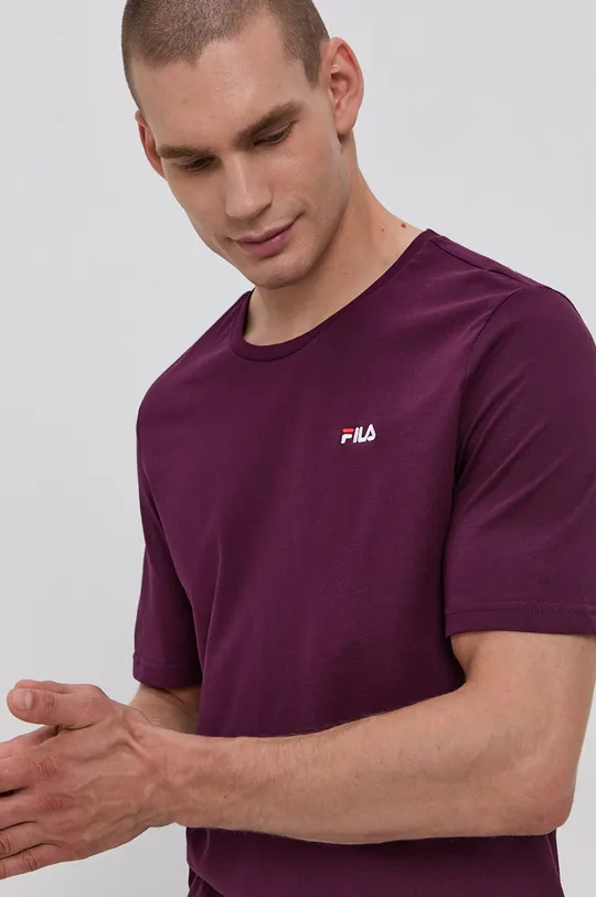 fialová Bavlnené tričko Fila