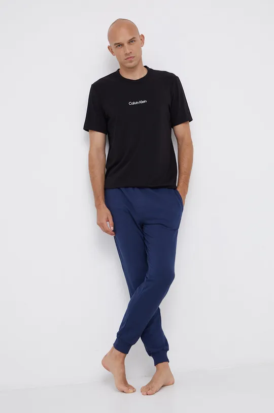 Μπλουζάκι πιτζάμας Calvin Klein Underwear μαύρο