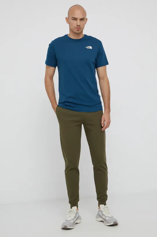 The North Face T-shirt bawełniany turkusowy