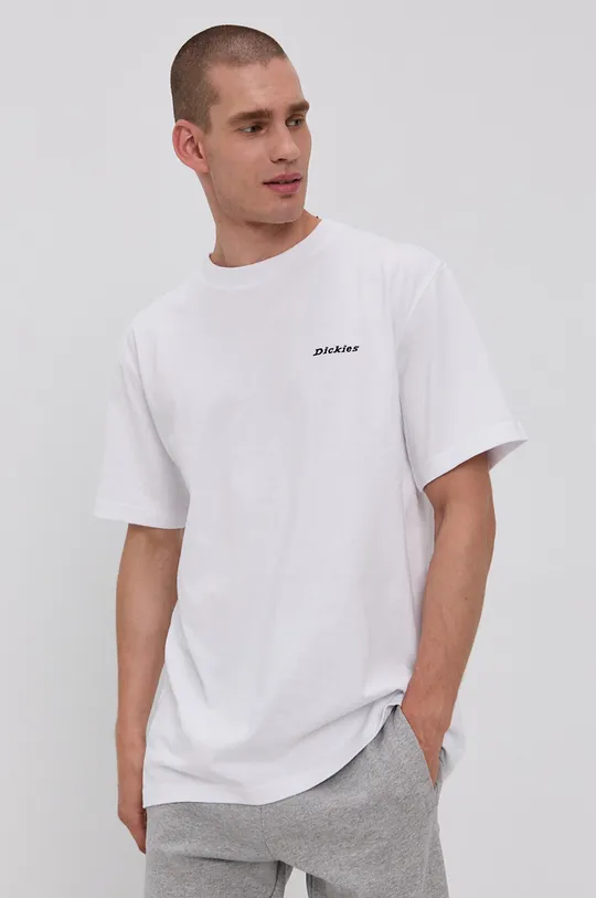 Βαμβακερό μπλουζάκι Dickies λευκό