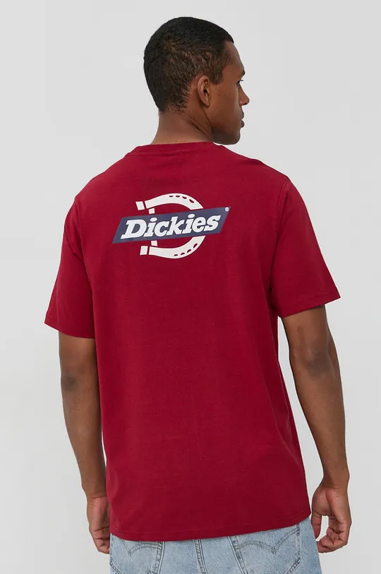 czerwony Dickies T-shirt bawełniany