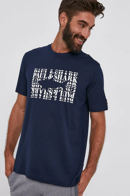 mornarsko plava Pamučna majica Paul&Shark Muški