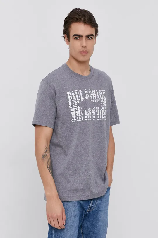 sivá Bavlnené tričko Paul&Shark Pánsky