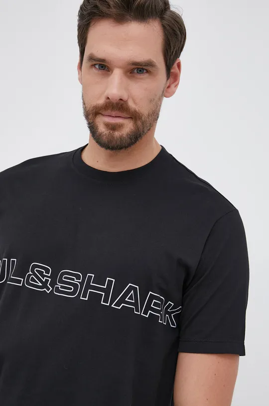 czarny Paul&Shark T-shirt bawełniany
