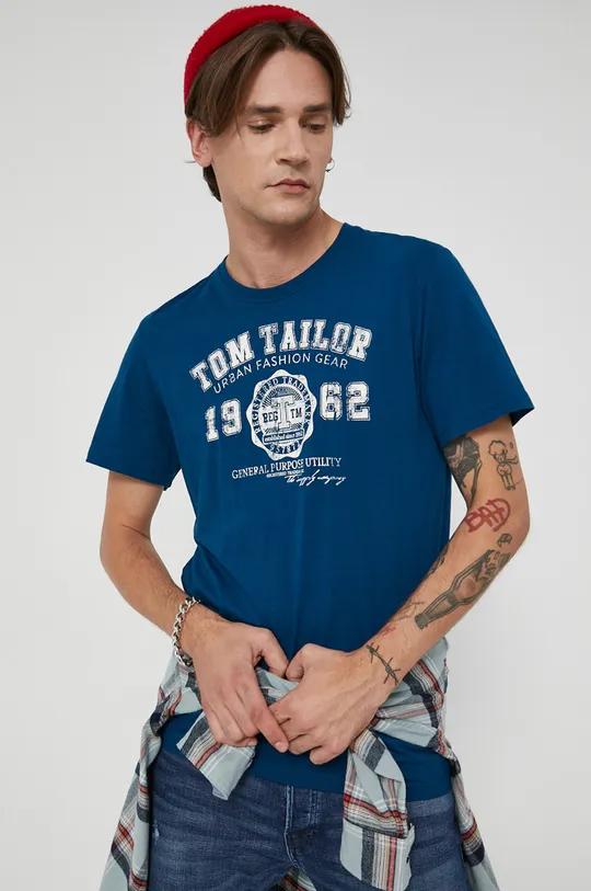 Tom Tailor T-shirt bawełniany turkusowy