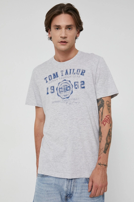 szary Tom Tailor T-shirt Męski