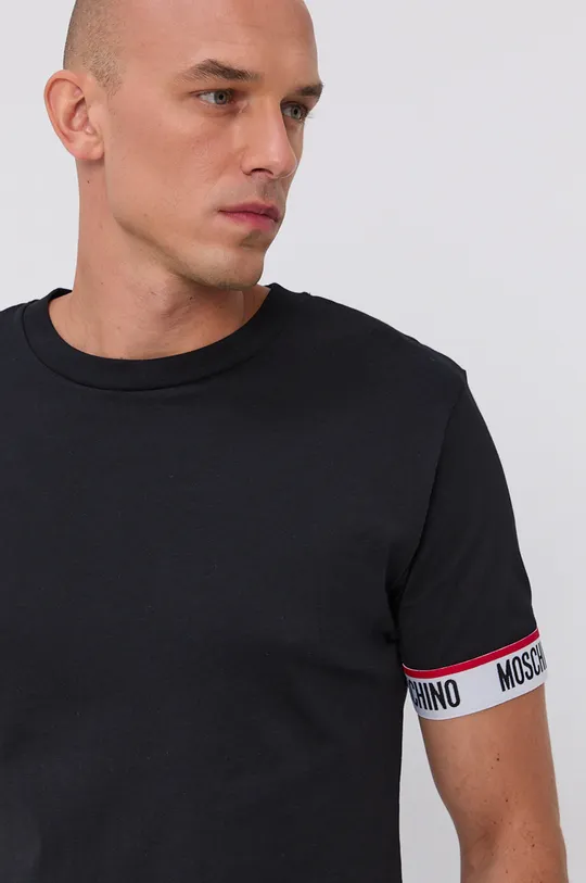 μαύρο Βαμβακερό μπλουζάκι Moschino Underwear Ανδρικά