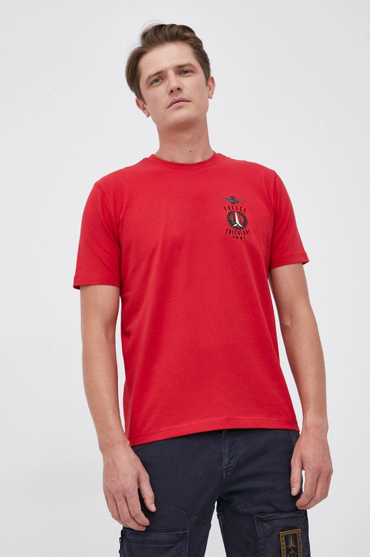 czerwony Aeronautica Militare T-shirt Męski