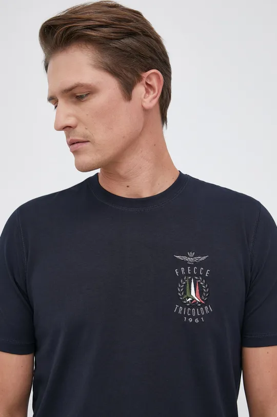 granatowy Aeronautica Militare T-shirt Męski