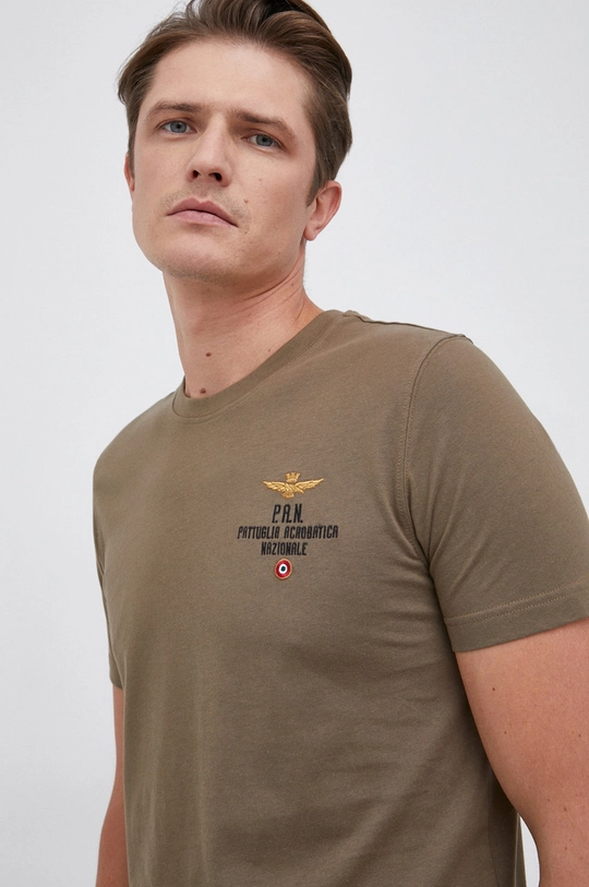 zielony Aeronautica Militare T-shirt bawełniany