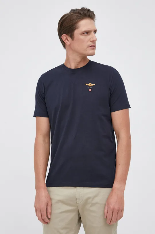 granatowy Aeronautica Militare T-shirt Męski