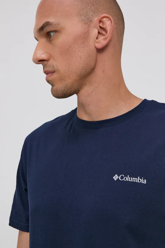 темно-синій Бавовняна футболка Columbia