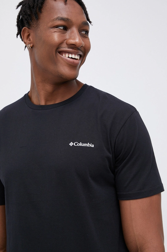 czarny Columbia T-shirt bawełniany