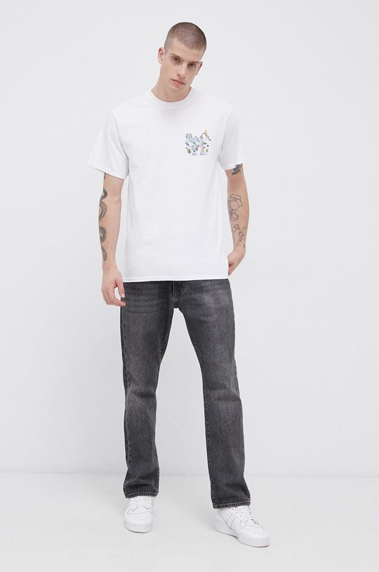 HUF T-shirt bawełniany biały