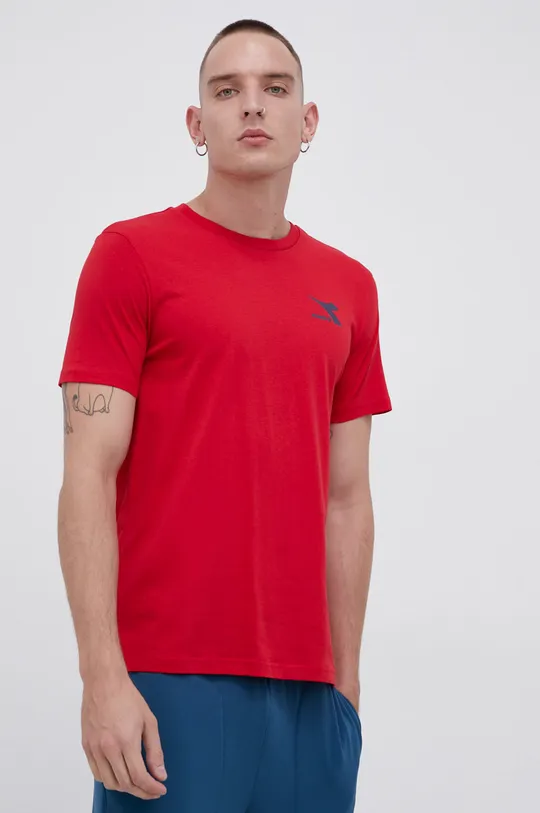 κόκκινο Βαμβακερό μπλουζάκι Diadora Ανδρικά